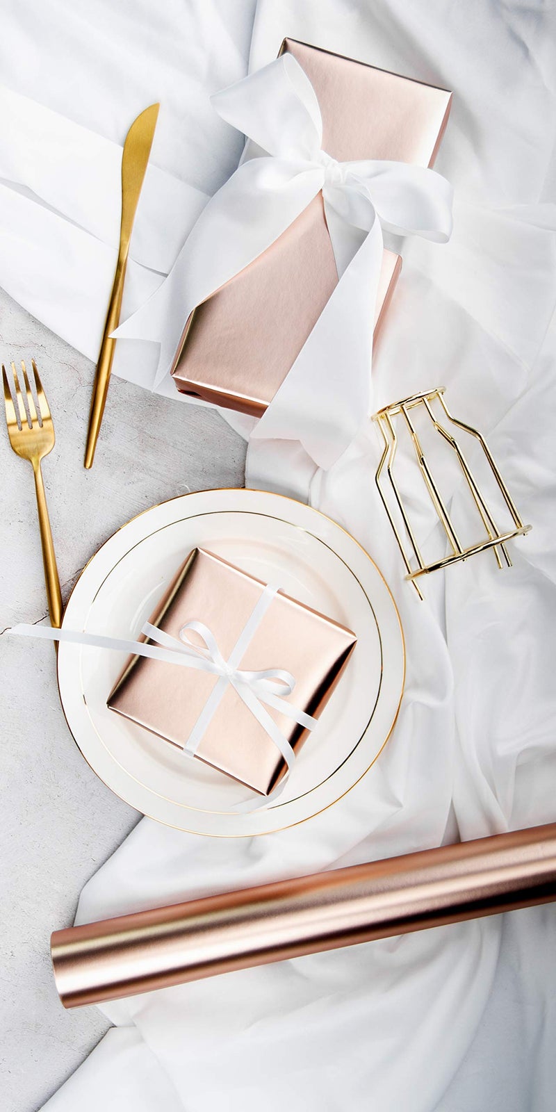 RUSPEPA Rose Gold Matte Wrapping Paper - 81.5 Sq Ft - Solid Color Paper Jumbo Roll Perfect for Wedding,Birthday,Christmas,Baby Show, Graduaction Congrats - 30 inches x 32.8 feet - Image 5